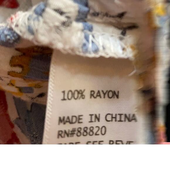 Nicole Miller Boho Floral Peasant Blouse Women’s Size XL Long Sleeve Tie Neck - Picture 6 of 7